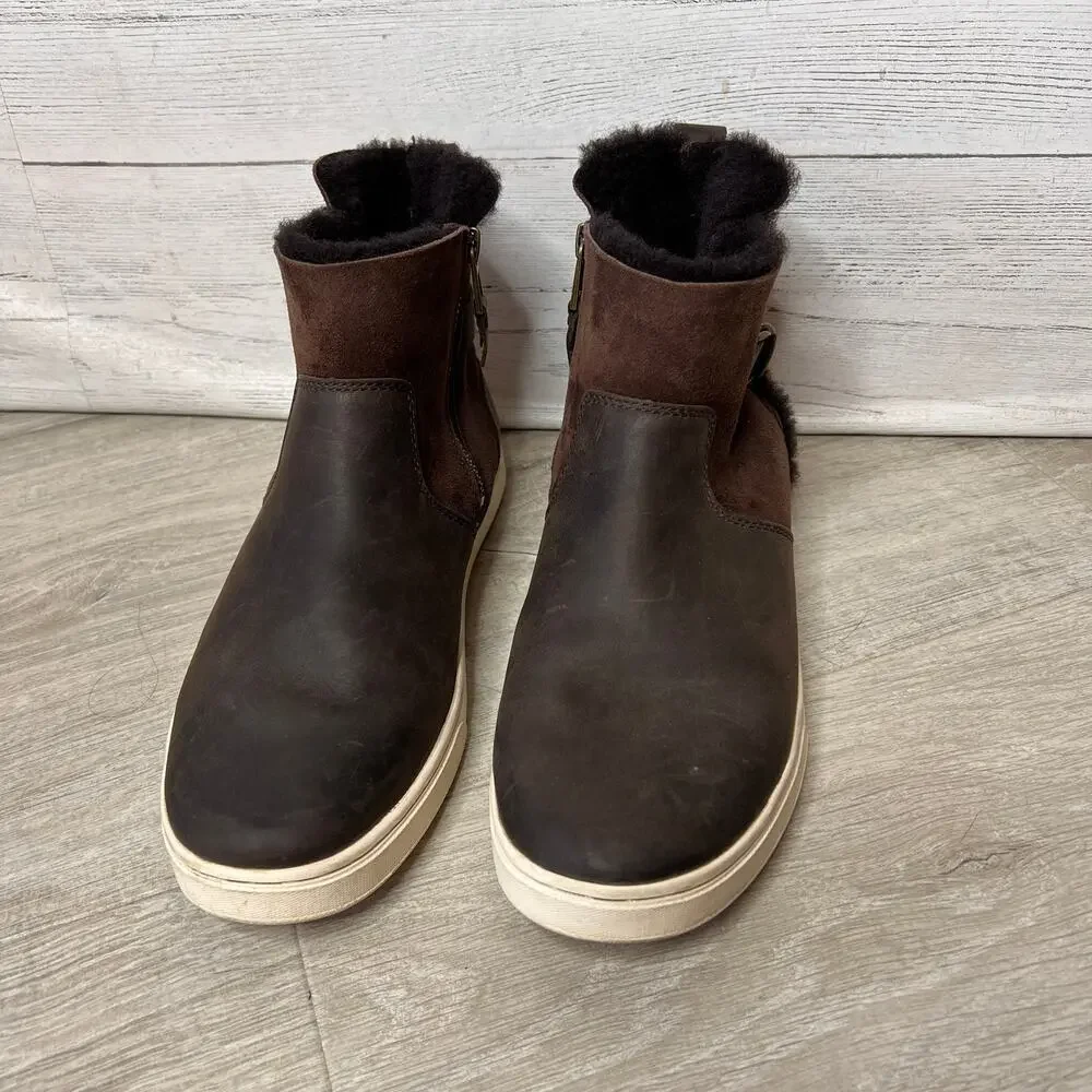 Olukai Boots Womens Size W 9.5 Brown Pehuea Hulu Leather Australia Fall Wear